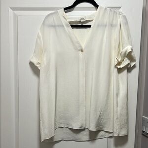 Wilfred Cream V-Neck Blouse